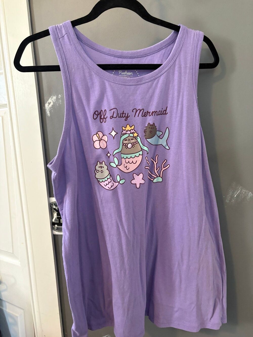 Torrid size 1 purple mermaid cat graphic tank top